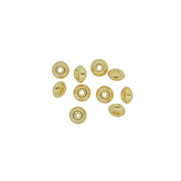 METAL BEADS - WASHER 05 SMOOTH - 5x2.5mm GOLD - 30pcs. Hole-1.5mm