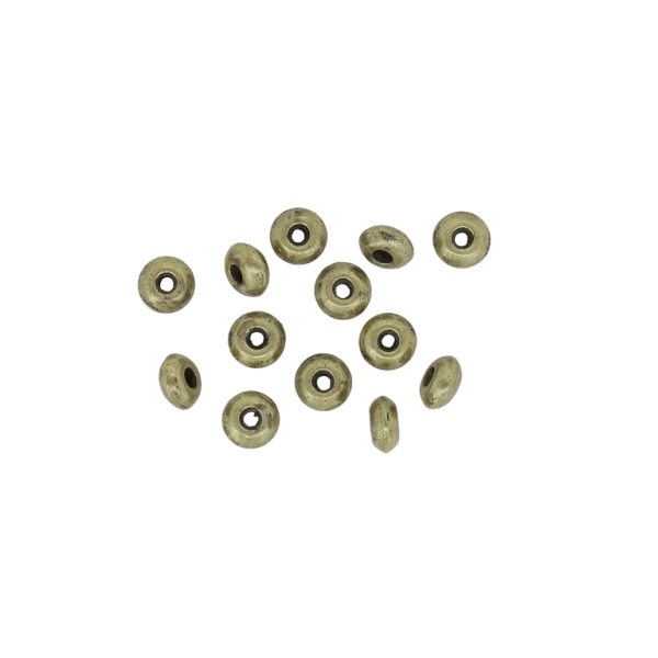 METAL BEADS - WASHER 05 SMOOTH - 5x2.5mm ANTIQUE BRONZE - 30pcs. Hole-1.5mm