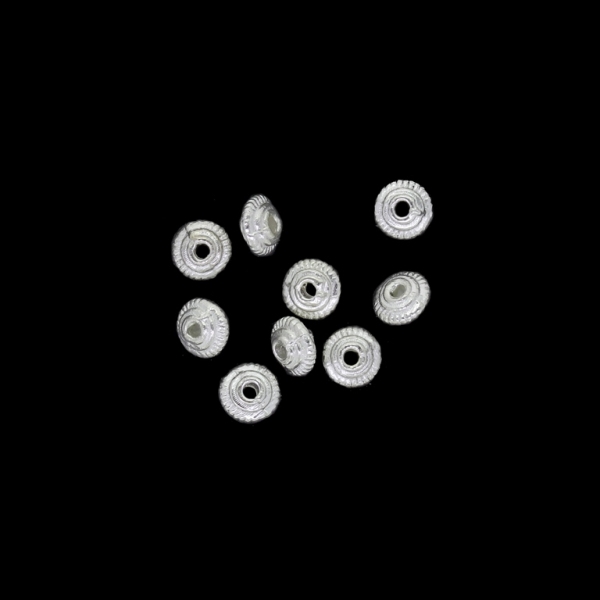 METAL BEADS - WASHER RELIEF 01 - 5x3mm SILVER - 50pcs. Hole-1.2mm