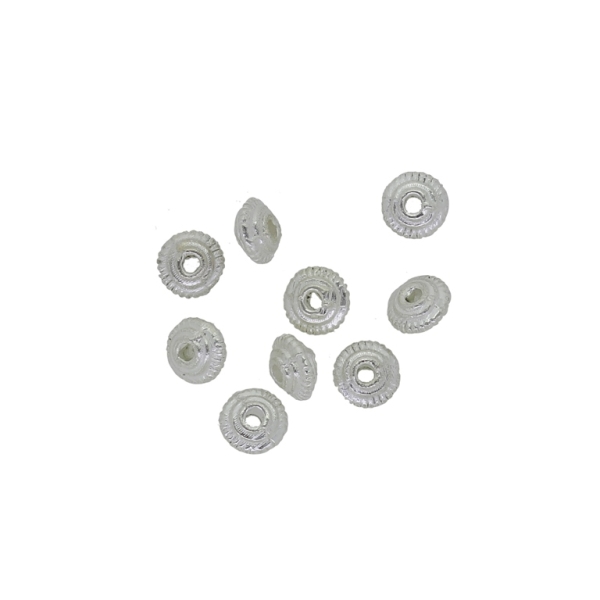 METAL BEADS - WASHER RELIEF 01 - 5x3mm SILVER - 50pcs. Hole-1.2mm