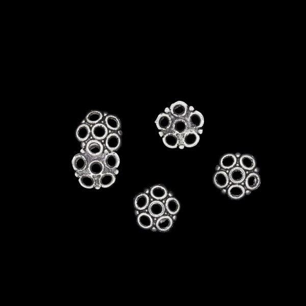 METAL BEADS - HAT CIRCLES 01- 8x2mm NICKEL - 30pcs. Hole-1.6mm