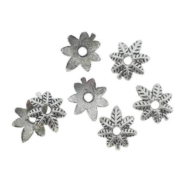 METAL BEADS - HAT LEAF 01 - 8x9x2.5mm NICKEL - PACKAGE 300pcs. Hole-1.8mm