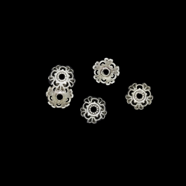 METAL BEADS - HAT RELIEF 07 - 8x3mm NICKEL - 30pcs. Hole-1.8mm