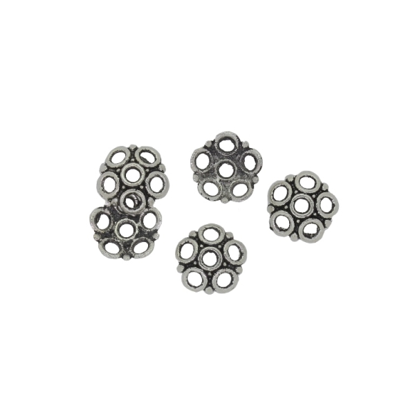 METAL BEADS - HAT CIRCLES 01- 8x2mm NICKEL - 30pcs. Hole-1.6mm