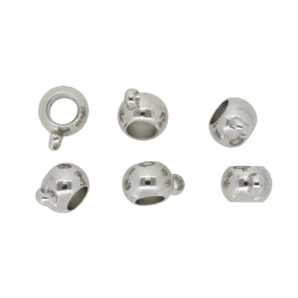 METAL PLATED PLASTIC / CCB PENDANTS - CYLINDER WITH HOLE 7.0mm - 12x8.5mm NICKEL - PACKAGE 500g Hole-2.7mm (810pcs.)