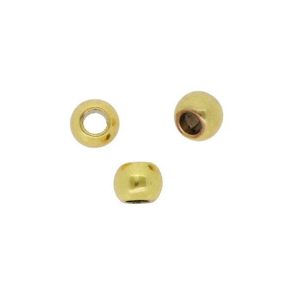 METAL PLATED PLASTIC / CCB BEADS - BALL - 7.5x10mm GOLD 02 - PACKAGE 500g Hole-5.0mm (1245pcs.)