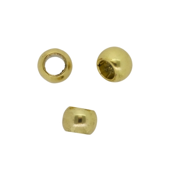 METAL PLATED PLASTIC / CCB BEADS - BALL - 8.5x12mm GOLD 02 - PACKAGE 500g Hole-7.0mm (830pcs.)