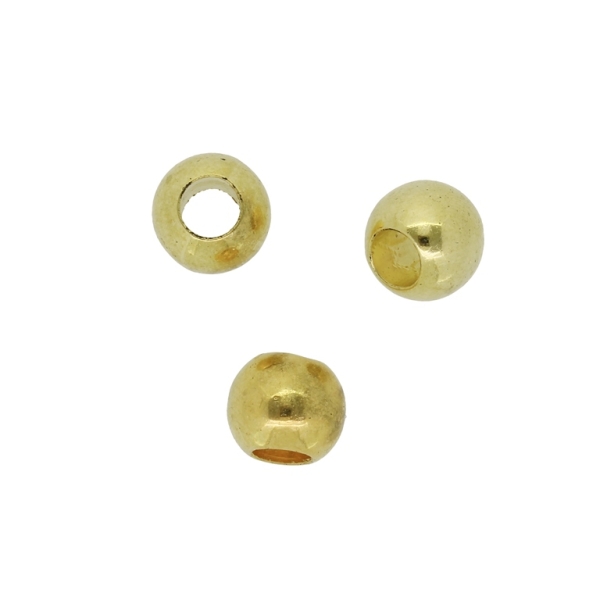 METAL PLATED PLASTIC / CCB BEADS - BALL - 10x12mm GOLD - 50g Hole-6.0mm (71pcs.)