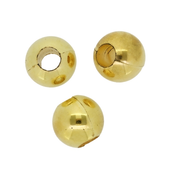 METAL PLATED PLASTIC / CCB BEADS - BALL - 16x18mm GOLD - PACKAGE 250g Hole-7.8mm (100pcs.)