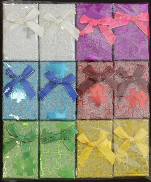 GIFT BOX FOR SET - 5x8x3cm RIBBON 05 - MIX COLORS - PACKAGE 24pcs.