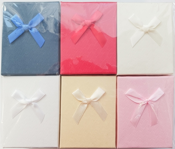 GIFT BOX FOR SET - 7x9x3cm - RIBBON 12 - MIX COLORS - PACKAGE 12pcs.