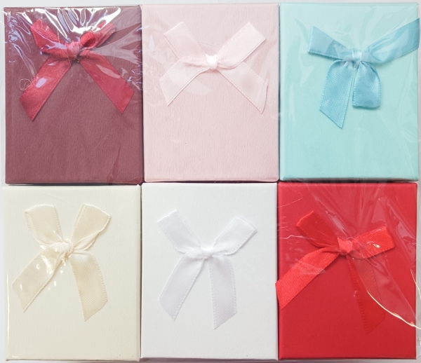 GIFT BOX FOR SET - 7x9x3cm - RIBBON 13 - MIX COLORS - PACKAGE 12pcs.