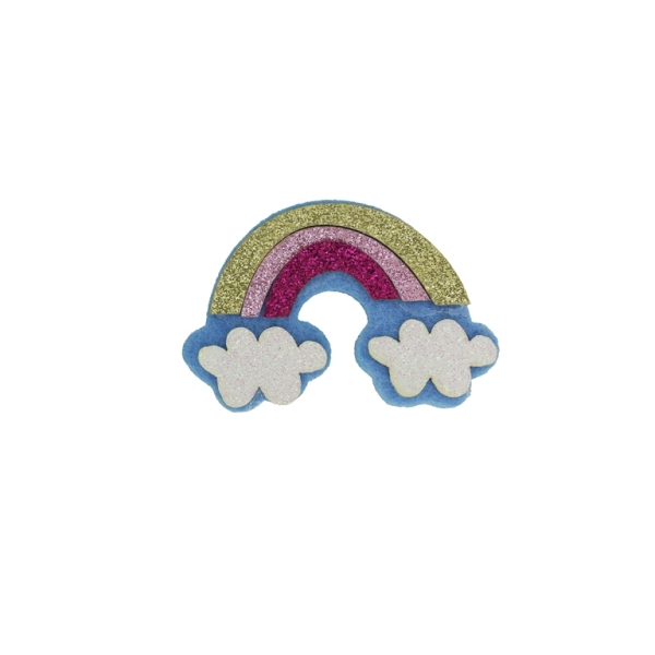 TEXTILE BEADS - FELT - CLOUDS AND RAINBOW 01 - 53x35mm BLUE - PACKAGE 15pcs.