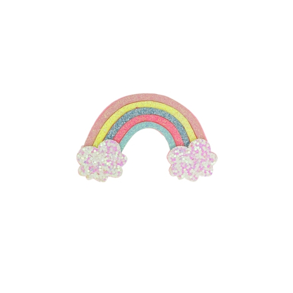 TEXTILE BEADS - FELT - CLOUDS AND RAINBOW 02 - 60x38mm PINK - PACKAGE 10pcs.