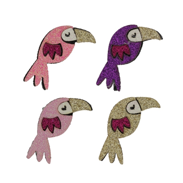 TEXTILE BEADS - FELT - BIRD 01 - 20x32mm MIX COLORS - PACKAGE 15pcs.