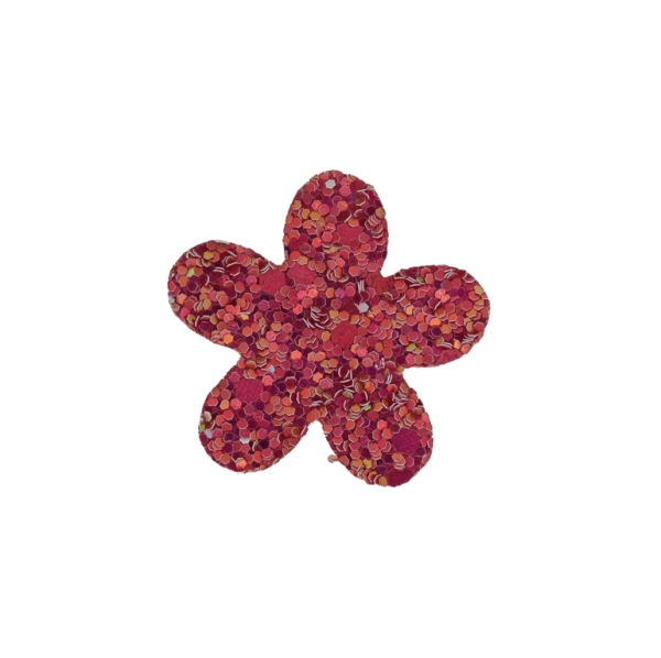 TEXTILE BEADS - FELT - FLOWER 02 - 32x33mm CYCLAMEN (DARK) - PACKAGE 25pcs.