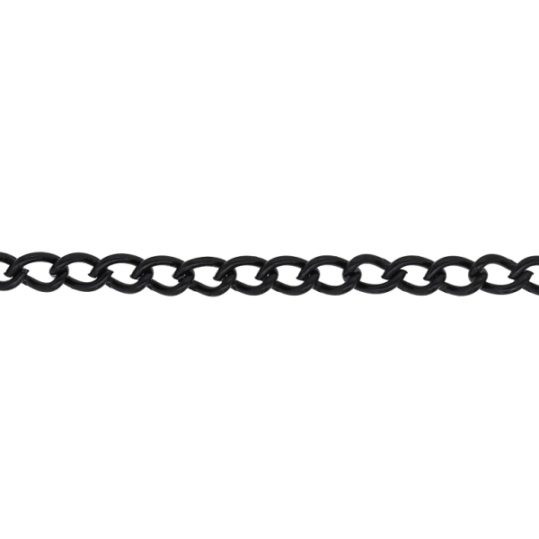 METAL CHAIN - COLORFUL - TAIL EXTENSION EXTENSION - 1.0x6.5x3.5mm BLACK - 1meter