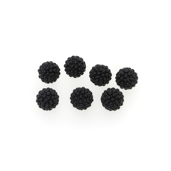 SHAMBALA TYPE - POLYMER WITH PEARLS - BALL FOR PIN - 10mm BLACK - PACKAGE 100pcs. Hole-1.0mm