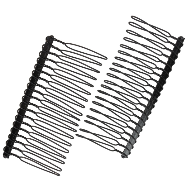 METAL ELEMENTS - HAIR ACCESSORY - COMB - 75x37x4mm BLACK - PACKAGE 20pcs.