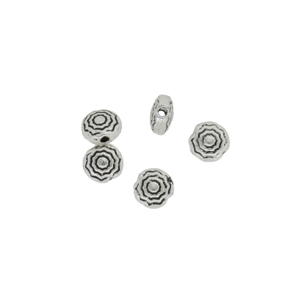 METAL BEADS - DISK 02 CIRCLE - 5.5x3mm NICKEL - 30pcs. Hole-1.2mm