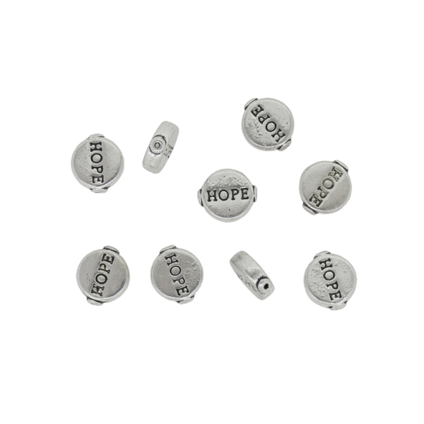 METAL BEADS - DISK HOPE - 10x3mm NICKEL - 10pcs. Hole-0.8mm