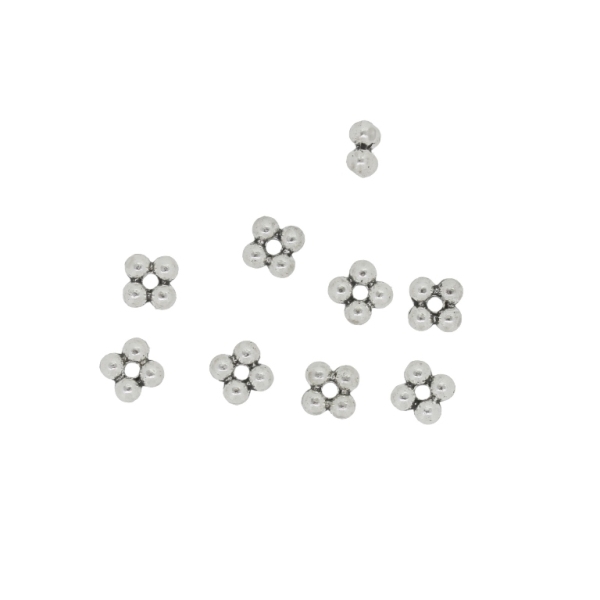 METAL BEADS - SQUARE BALLS 01 - 2.5x5x5mm NICKEL - 40pcs. Hole-1.5mm