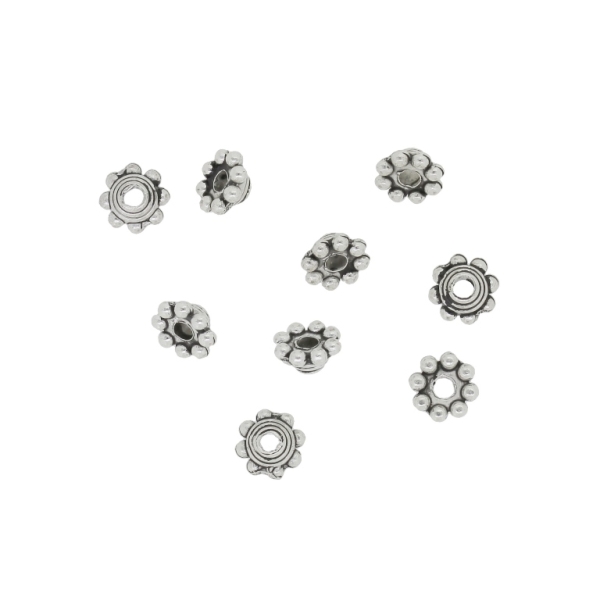 METAL BEADS - CONE RELIEF BALLS - 2.5x5mm NICKEL - 50pcs. Hole-1.5mm