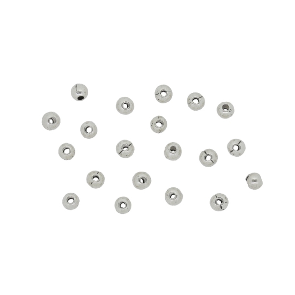 METAL BEADS - BALL - 3mm SILVER - 60pcs. Hole-1.0mm