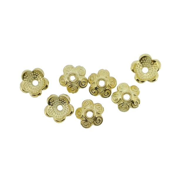 METAL BEADS - HAT SPIRALS 01 - 8x3mm GOLD - 30pcs. Hole-1.6mm