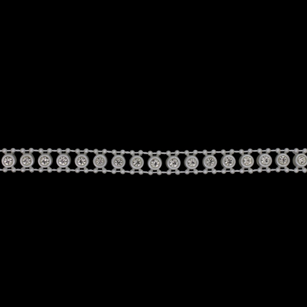 PLASTIC BEADED TRIM GARLAND - CRYSTAL WITH BALLS - 6x10mm ECRU (LIGHT) WITH WHITE - ROLL 10yards(9m)