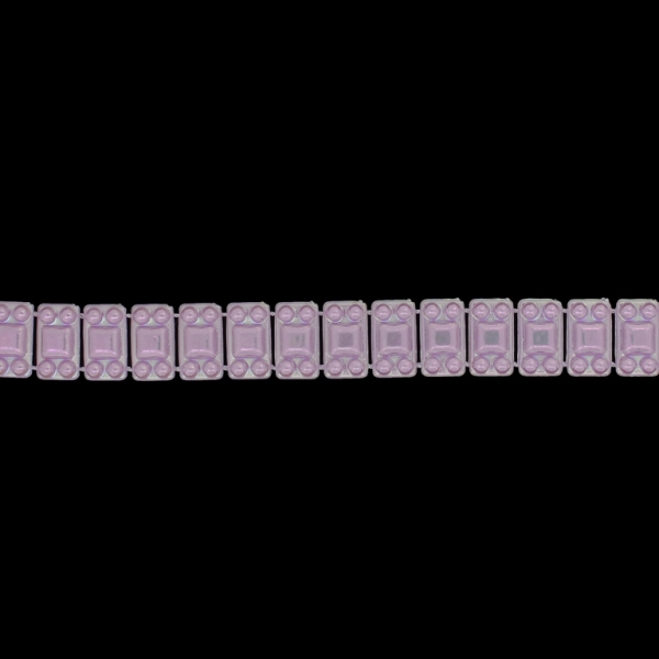 PLASTIC BEADED TRIM GARLAND - TILE 01 - 8x14mm PURPLE (LIGHT) AB - ROLL 10yards(9m)