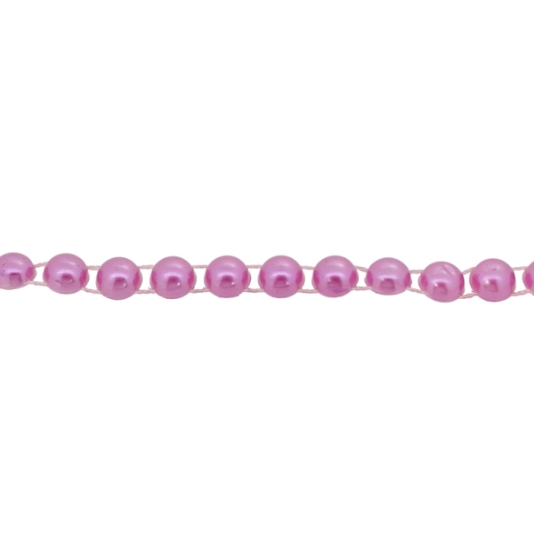 PLASTIC BEADED TRIM GARLAND - HEMISPHERE 01 - 8x5mm CYCLAMEN (LIGHT) - ROLL 25yards(22m)