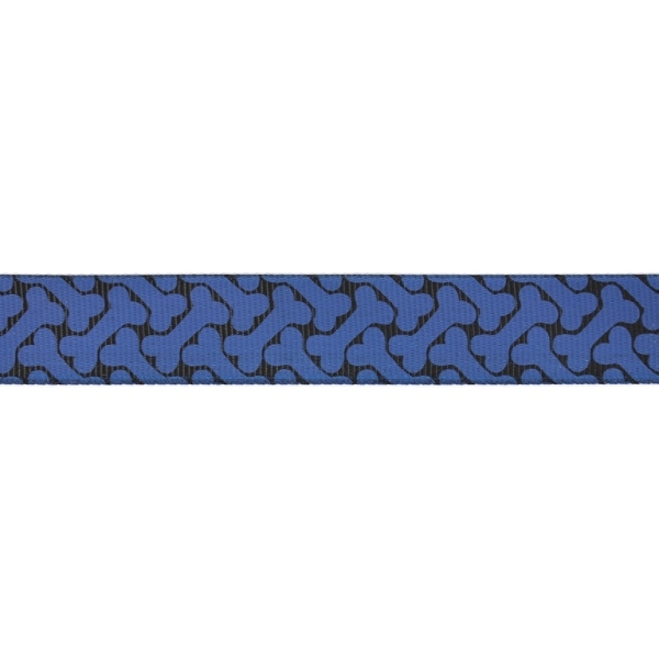 GROSGRAIN RIBBON - PRINT - BONES 02 - 20mm BLACK AND BLUE (DARK) - 50yards(45m)