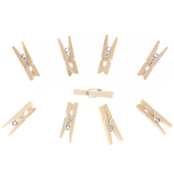 WOODEN FIGURES - CLOTHESPIN - 25x7x4mm - NATURAL - 20pcs.