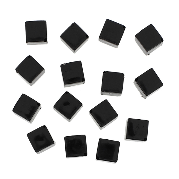 TRANSPARENT PLASTIC BEADS - CUBE DIAGONAL - 12x8x8mm BLACK V72 - 50g Hole-1.5mm (85pcs.)