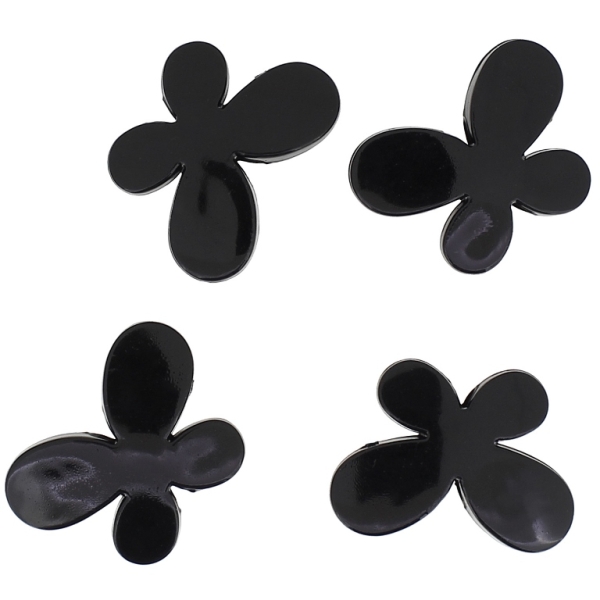 TRANSPARENT PLASTIC BEADS - BUTTERFLY 01 - SMOOTH 21x29x6mm BLACK V72 - PACKAGE 500g Hole-3.0mm (255pcs.)