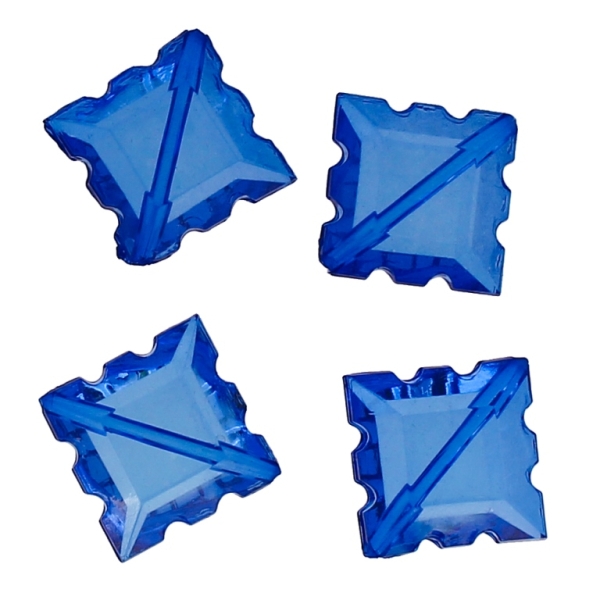 TRANSPARENT PLASTIC BEADS - TILE RELIEF - 22x16x7mm BLUE (DARK) V44 - 50g Hole-1.5mm (35pcs.)