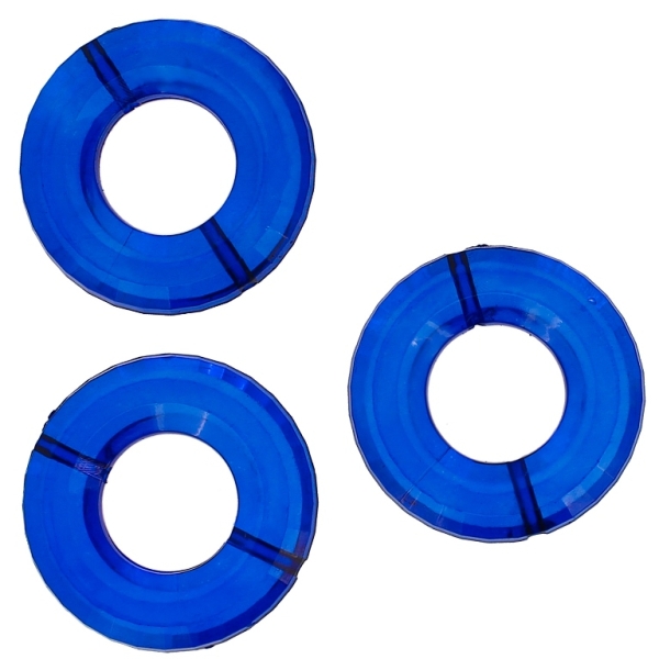 TRANSPARENT PLASTIC BEADS - RING FACETED 02 - INNER HOLE 16mm - 34x7mm BLUE (DARK) V44 - 50g Hole-2.0mm (10pcs.)