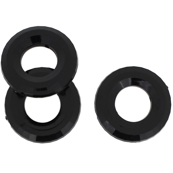 TRANSPARENT PLASTIC BEADS - RING FACETED 02 - INNER HOLE 16mm - 34x7mm BLACK V72 - 50g Hole-2.0mm (10pcs.)