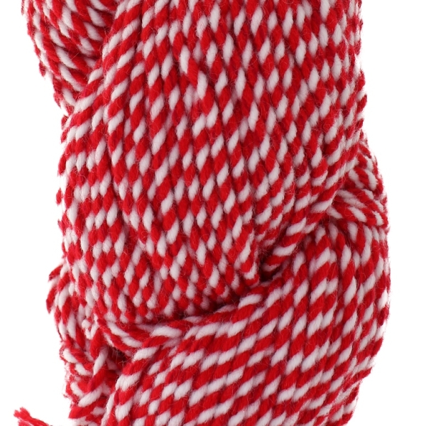 YARN - BABA MARTA 50 - WHITE-RED - 120m - ACRYLIC - PACKAGE (5 skeins)