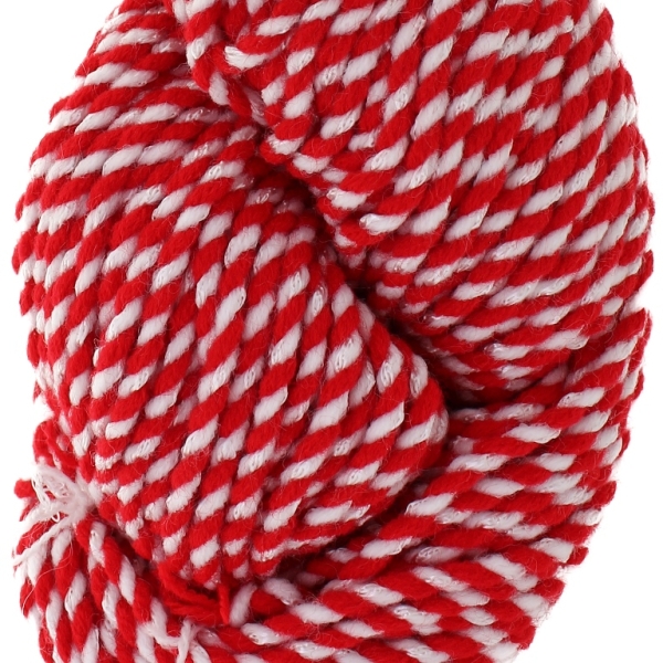 YARN - BABA MARTA 51 - WHITE-RED - 90m - ACRYLIC AND POLYESTER (5 skeins)