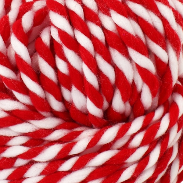 YARN - BABA MARTA 52 - WHITE-RED - 60m - ACRYLIC - PACKAGE (5 skeins)