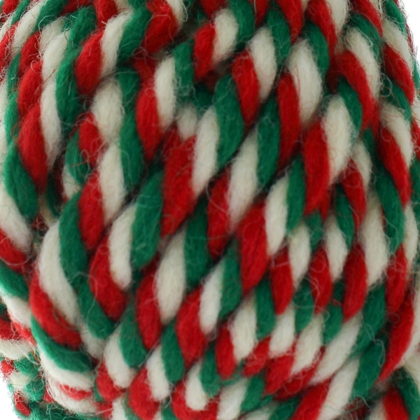 YARN - BABA MARTA 87 - WHITE-RED-GREEN - 35m - WOOL - PACKAGE (5 skeins)