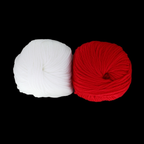 YARN - BABA MARTA ACRYLIC PACKAGE - WHITE AND RED - 2х70m - ACRYLIC - PACKAGE (2 balls)