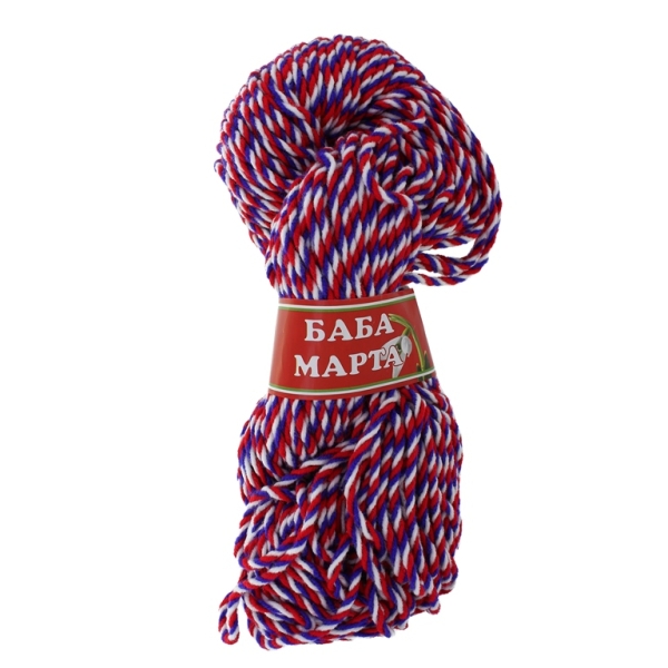 YARN - BABA MARTA FLAG 101 - WHITE-RED-BLUE - 66m - ACRYLIC - 1 skein