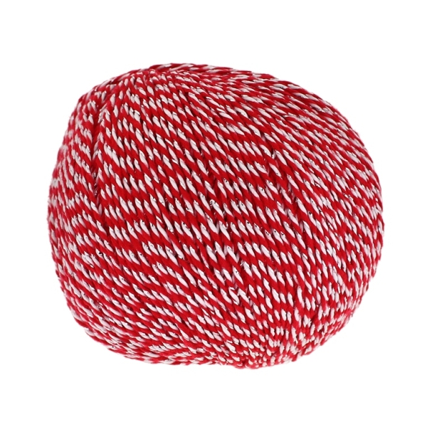 YARN - BABA MARTA BALL WITH LAME - WHITE-RED-SILVER - 170m - ACRYLIC-POLYESTER-LAME - PACKAGE (6 balls)