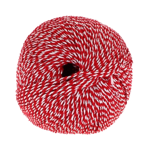 YARN - BABA MARTA BALL WITH LAME - WHITE-RED-SILVER - 170m - ACRYLIC-POLYESTER-LAME - 1 pc.