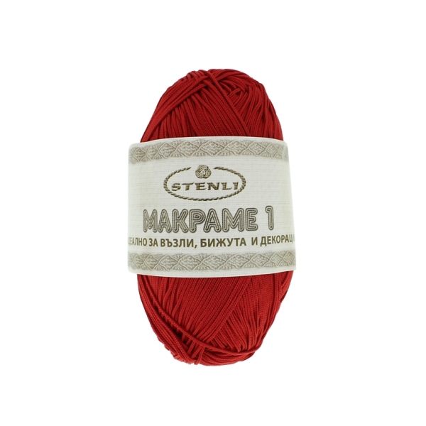 YARN - MACRAME 1.0mm - RED 422 - 170m - POLYESTER MATTE - 1 skein