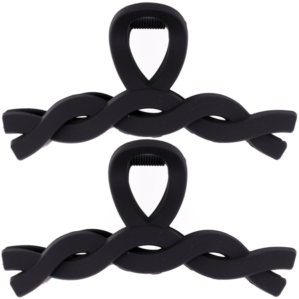 JEWELRY - BRACKET - CLAW HAIR CLIP - MODEL 05 - 11.5x5.9x4.3cm BLACK MATTE - PACKAGE 12pcs.