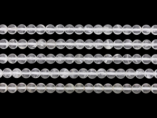 NATURAL STONE BEADS - MOUNTAIN CRYSTAL - 6mm - PACKAGE (5x64pcs.) Hole-1.0mm